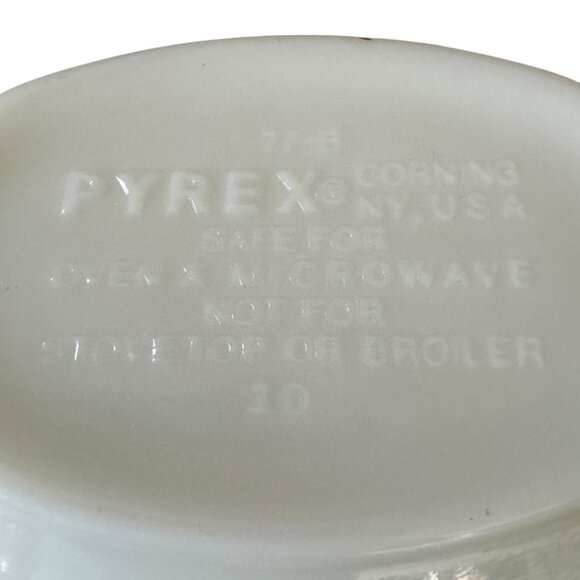 Vtg PYREX Corning Spring Blossom Milk Glass Gravy Boat Under plate Sauce Server - Picture 10 of 16